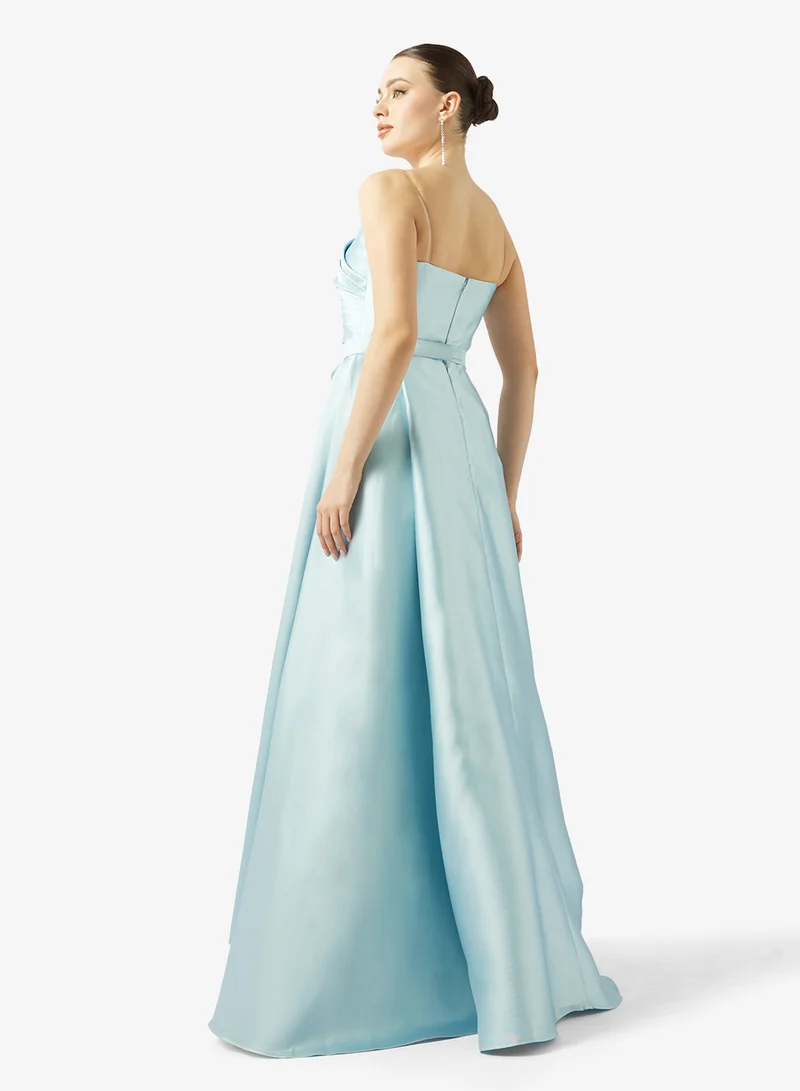 اكاديا فاشن فستان تافتا مكشكش بكتف مكشوف